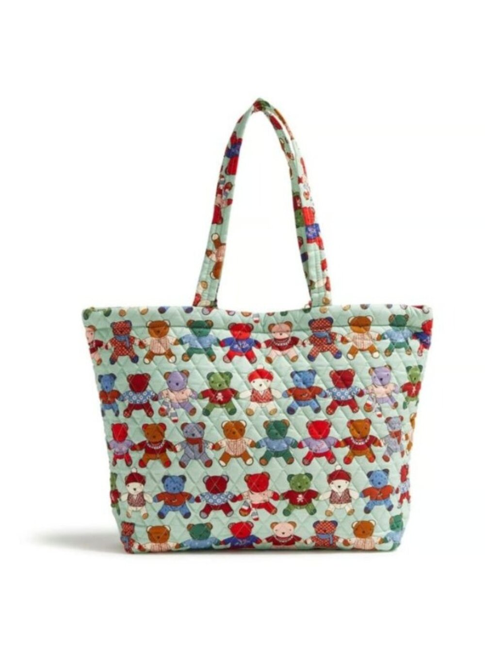 Vera Bradley Toasted Teddies Essential Grand Tote Teddy Bear Market Bag 14" - Picture 2 of 5